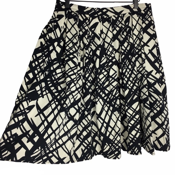 BANNED Retro Skirt Pleated Full Rockabilly 50s Abstract Mod Size 10 US 14 UK - Picture 3 of 11